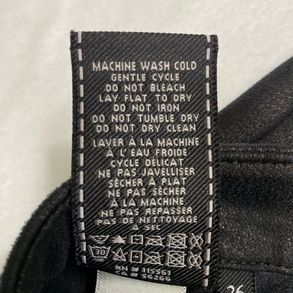 7 For All Mankind Shiny Spandex Black Skinny Pants Size 26 #1340 - Picture 9 of 12